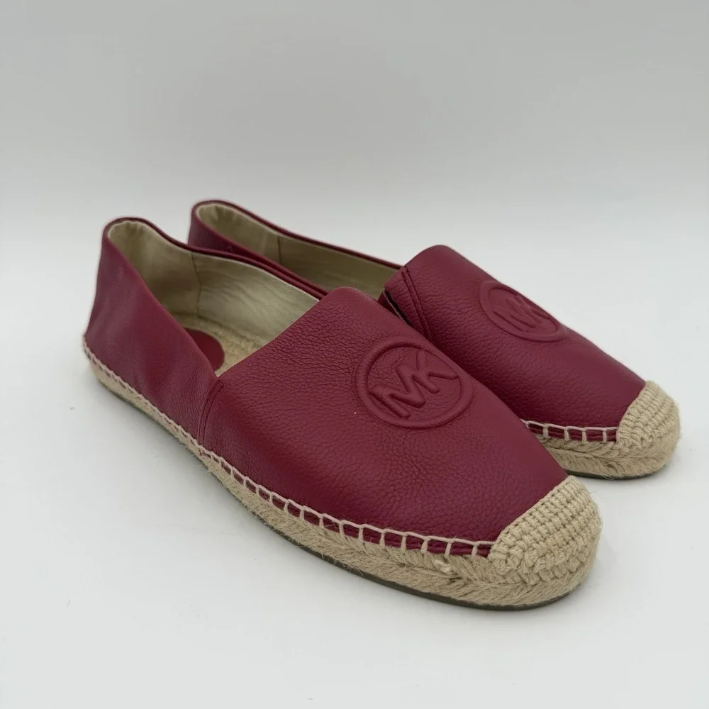Michael Kors Dylyn‎ Espadrilles Women's Size 8 M Berry Slip On Flat Pink Leather